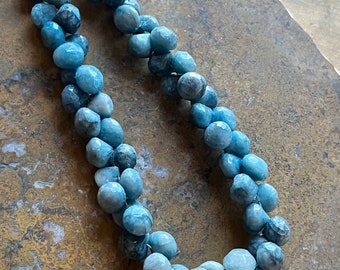 Chrysocolla beads graduated strand 6mm faceted onion briolettes