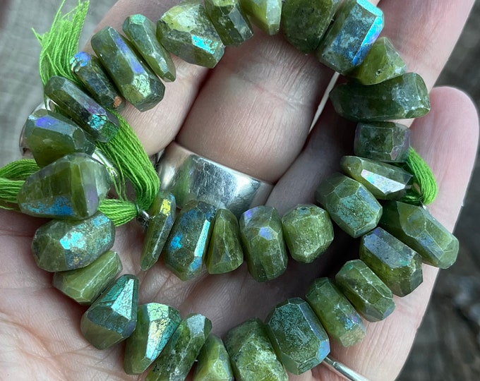 Mystic Vesuvianite Beads Gemstone Full Strand 10mm Etsy