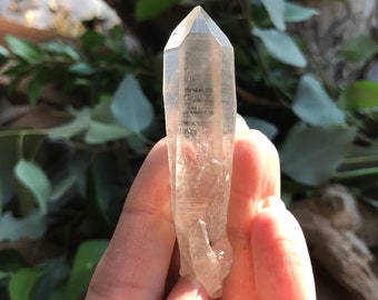 Lemurian quartz crystal slightly smoky natural not treated