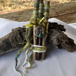 Transformational Butterfly Spirit Stick Alter Tools fiber clay wood Body Mind Spirit