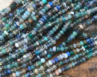 Multi Gemstone Orphan beads strand 13 inches 4mm