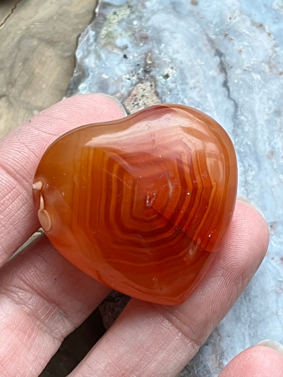 Carnelian Heart Polished Gemstone Stone Natural AAA UK
