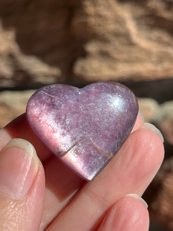 Large Lepidolite Hearts Large Lepidolite Hearts