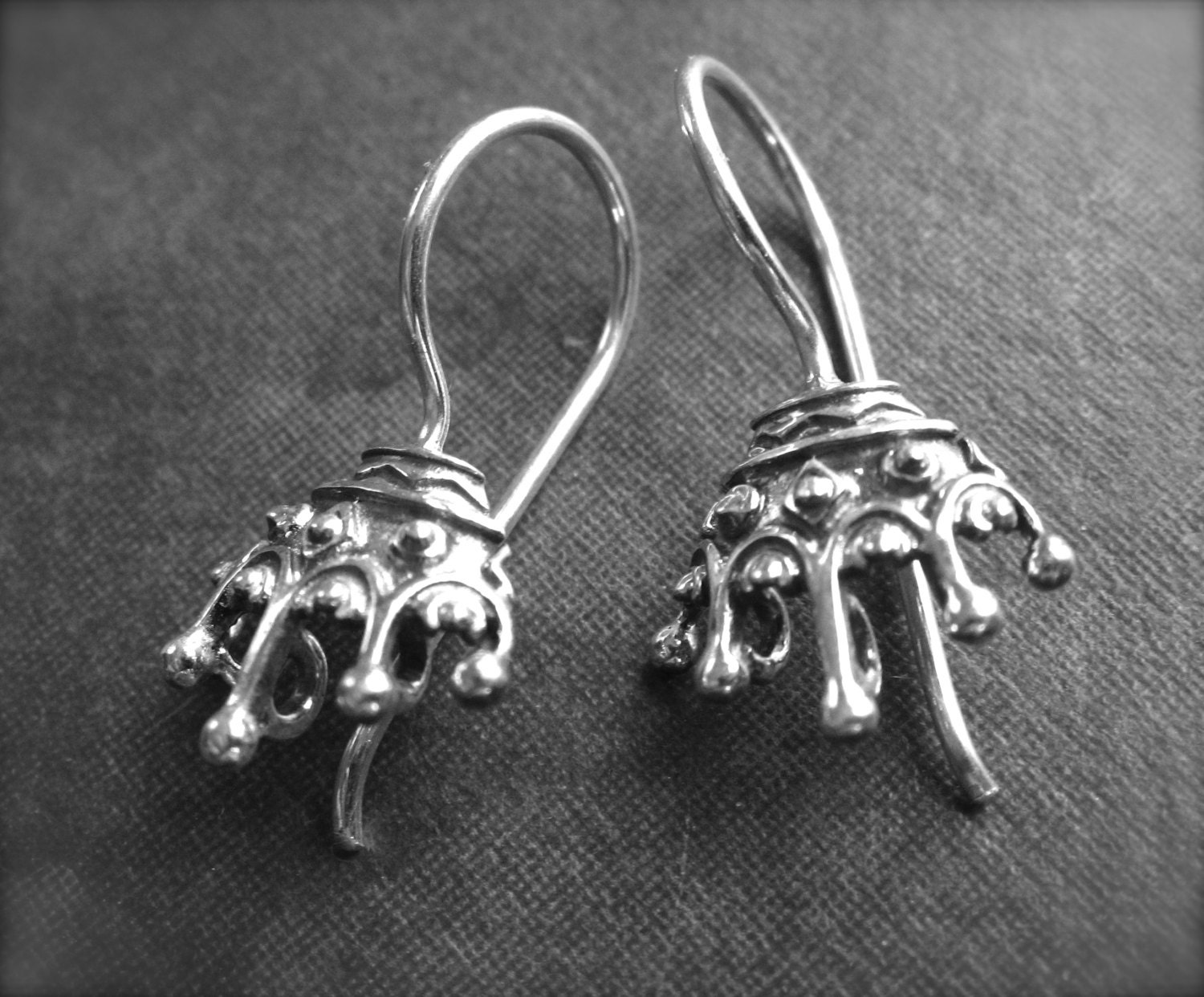 Solid Sterling Silver Multi Drop Ear Wire Findings 25mm X 14mm Earring