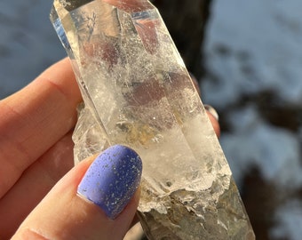 Chlorite included double terminated starbrary quartz crystal point DT