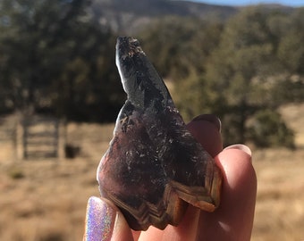 Auralite 23 Red Tipped crystal rough point polished