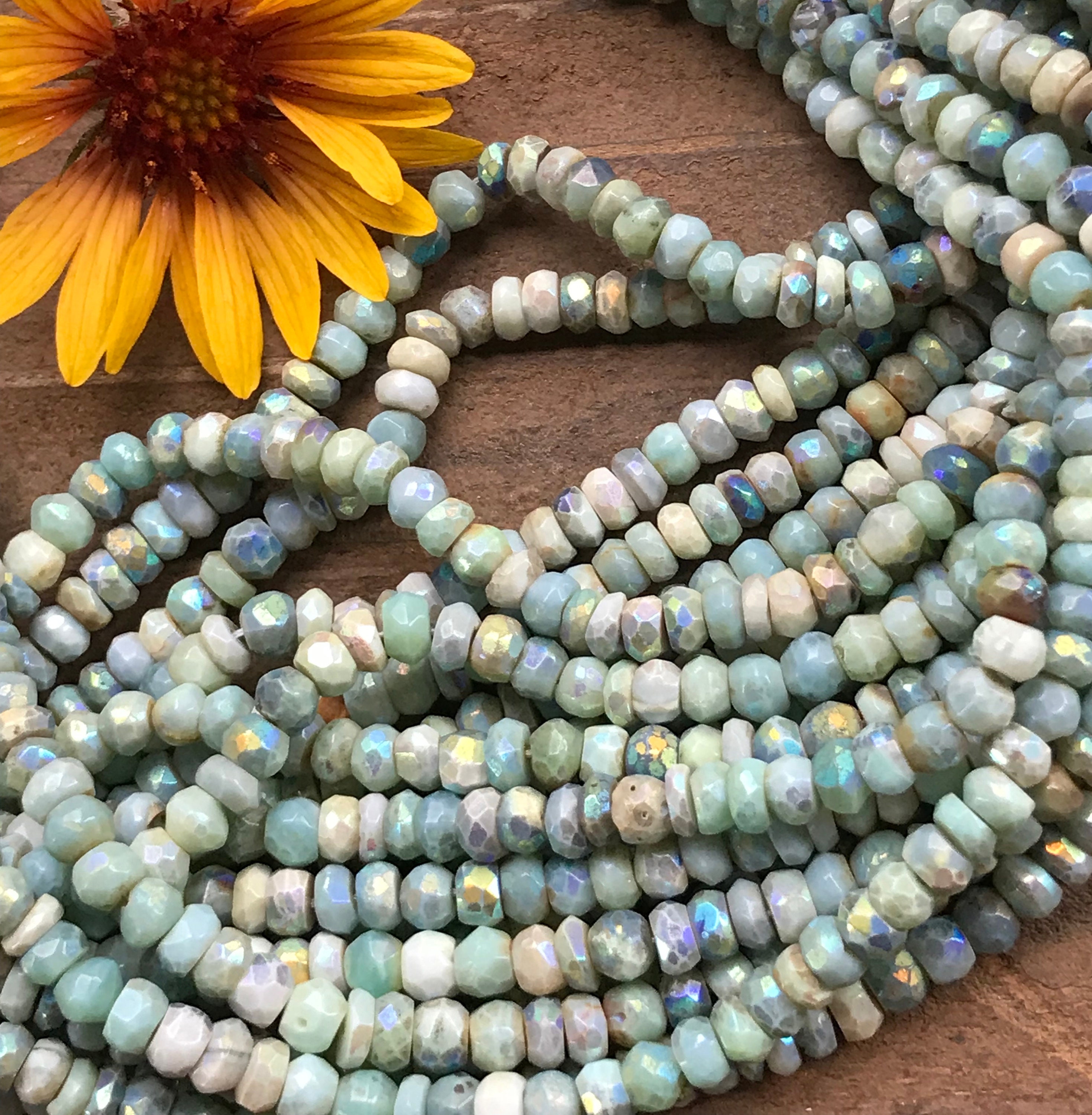 Mystic African Blue Opal beads 5mm X 3mm 13 inch strand | Etsy