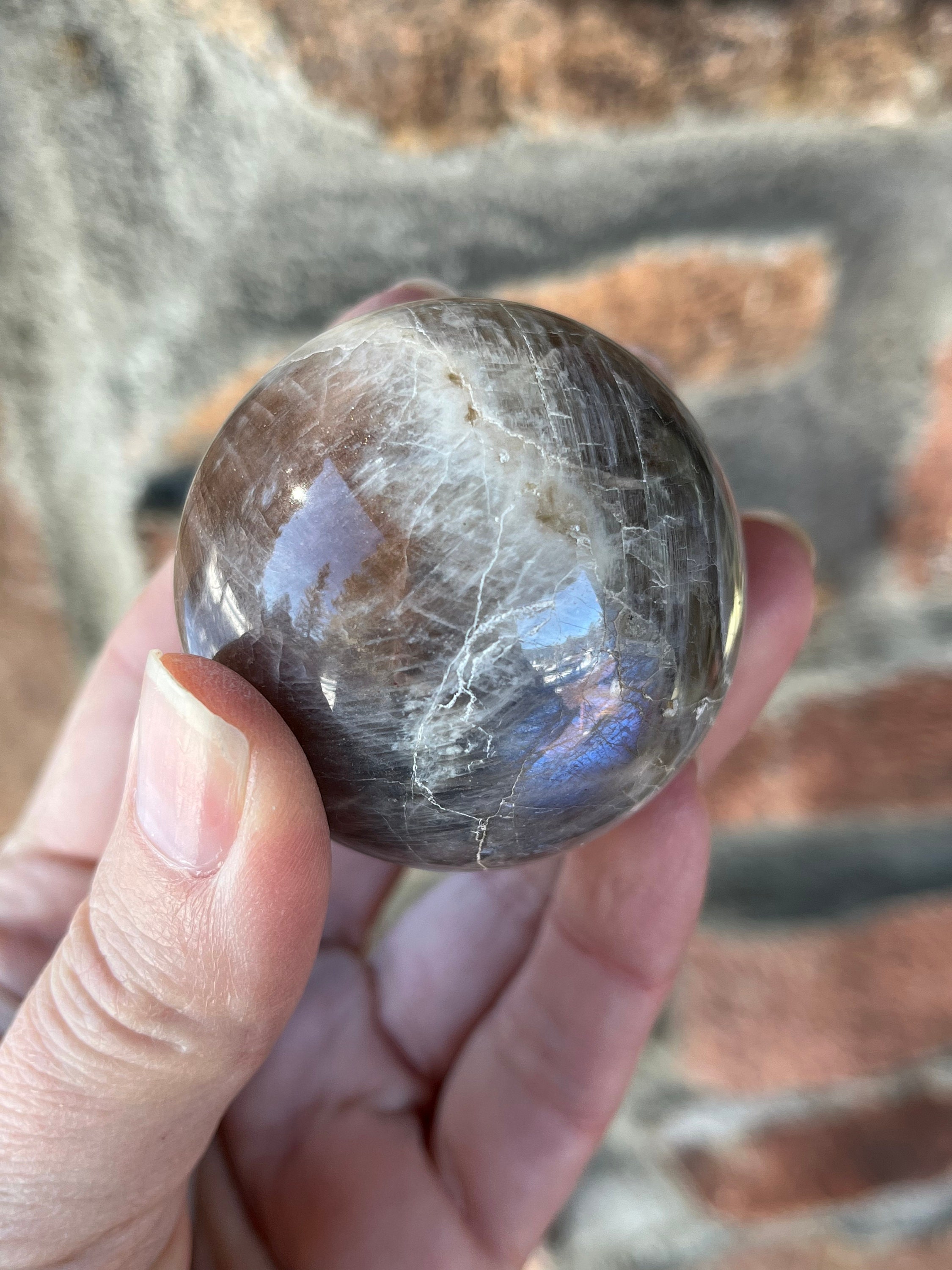 Sunstone Moonstone Mix Sphere Gemstone Stone Natural 41mm - Etsy