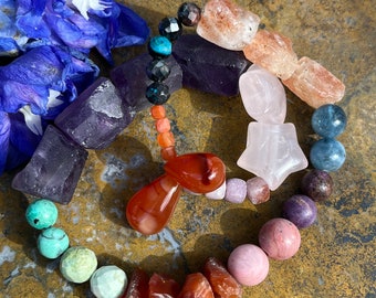 Mixed Lot Semiprecious Gemstones Select Sampler orphan bead strand