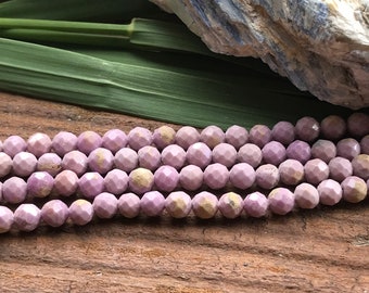 Phosphosiderite beads faceted 4mm rounds 8 beads