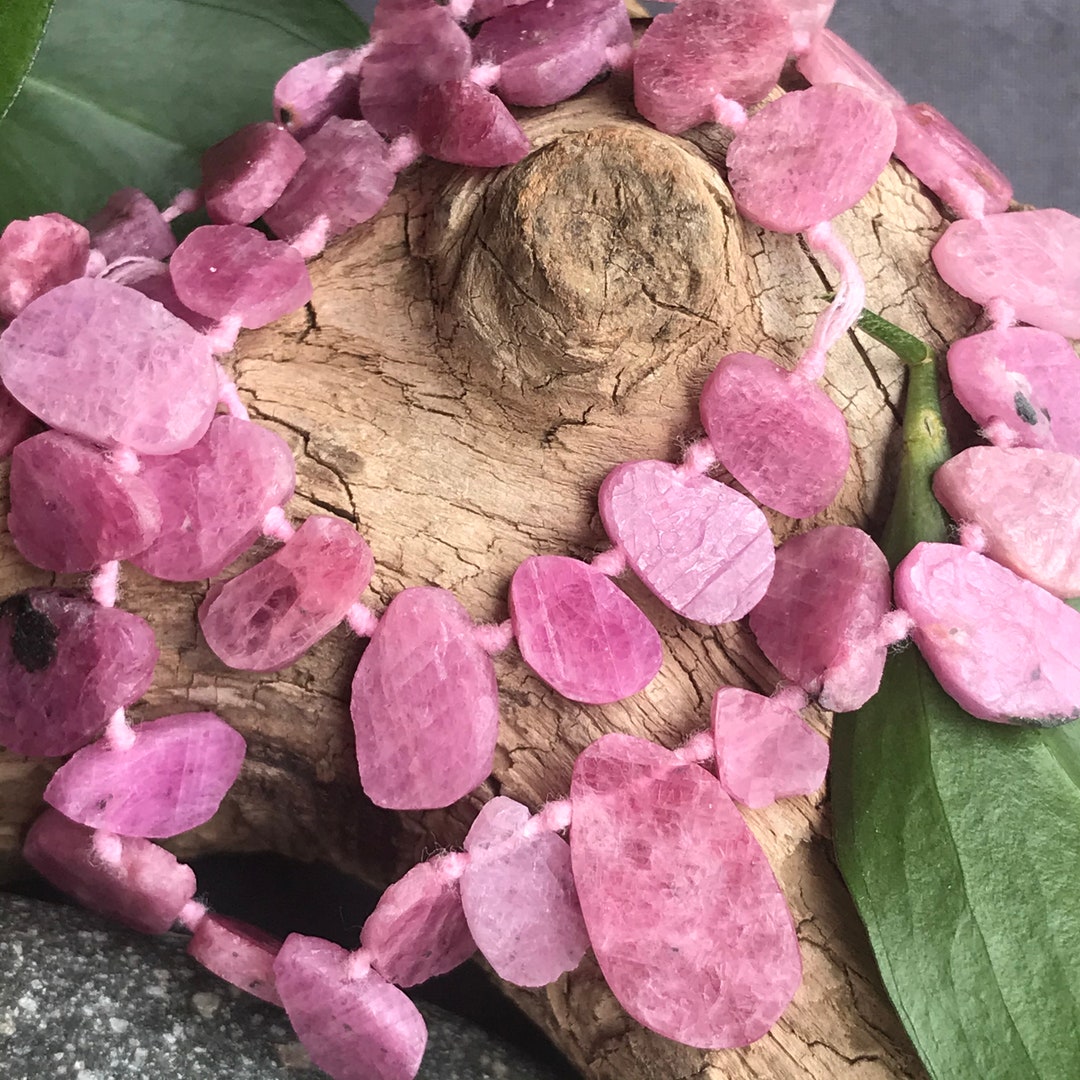 Designer Strand Ruby Beads Rough Cut Freeform Flat Briolettes Etsy