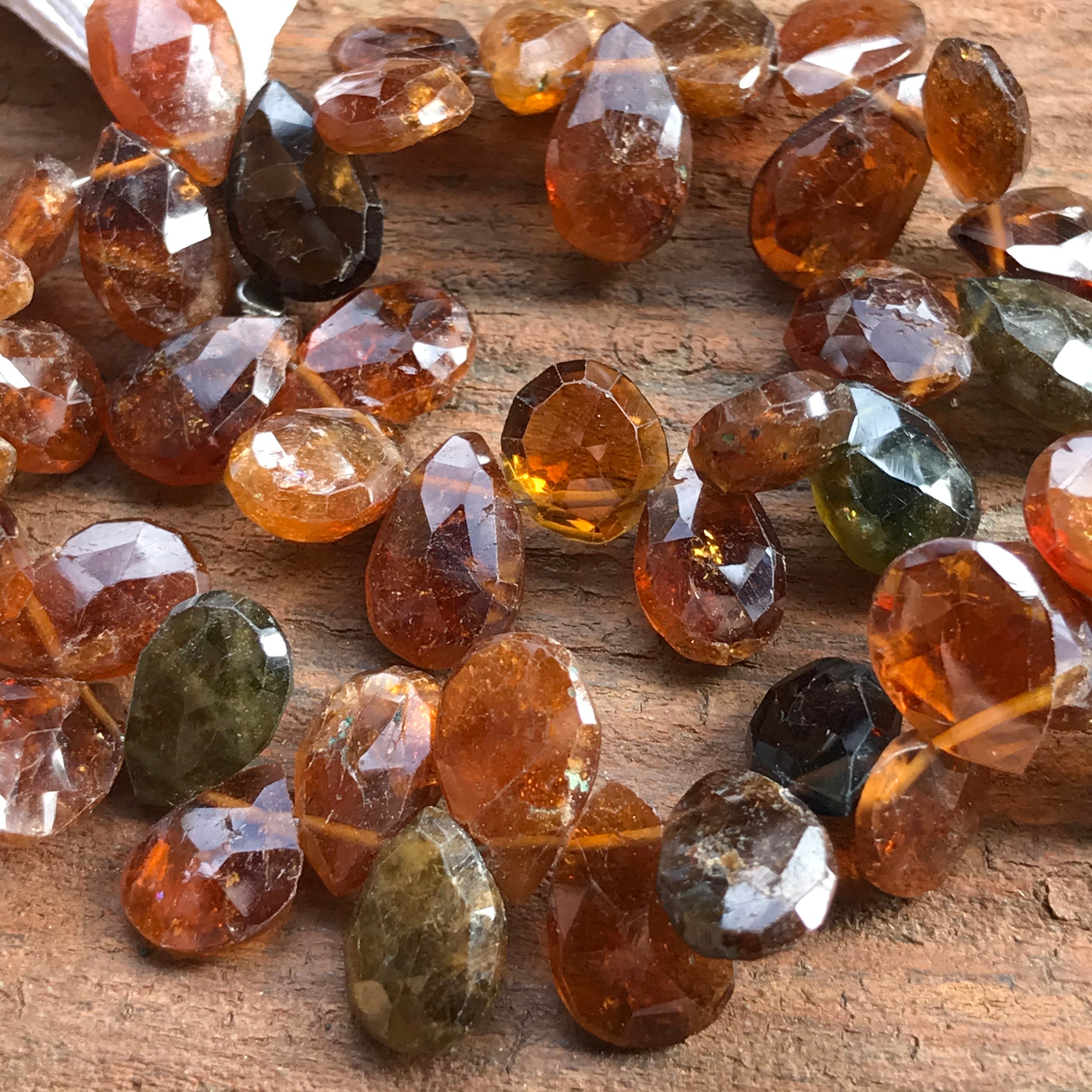 Chrome tourmaline gemstone beads faceted briolettes natural stone