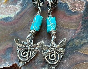 Dragonfly Swirl Sterling Silver earrings artisan lost wax cast posts