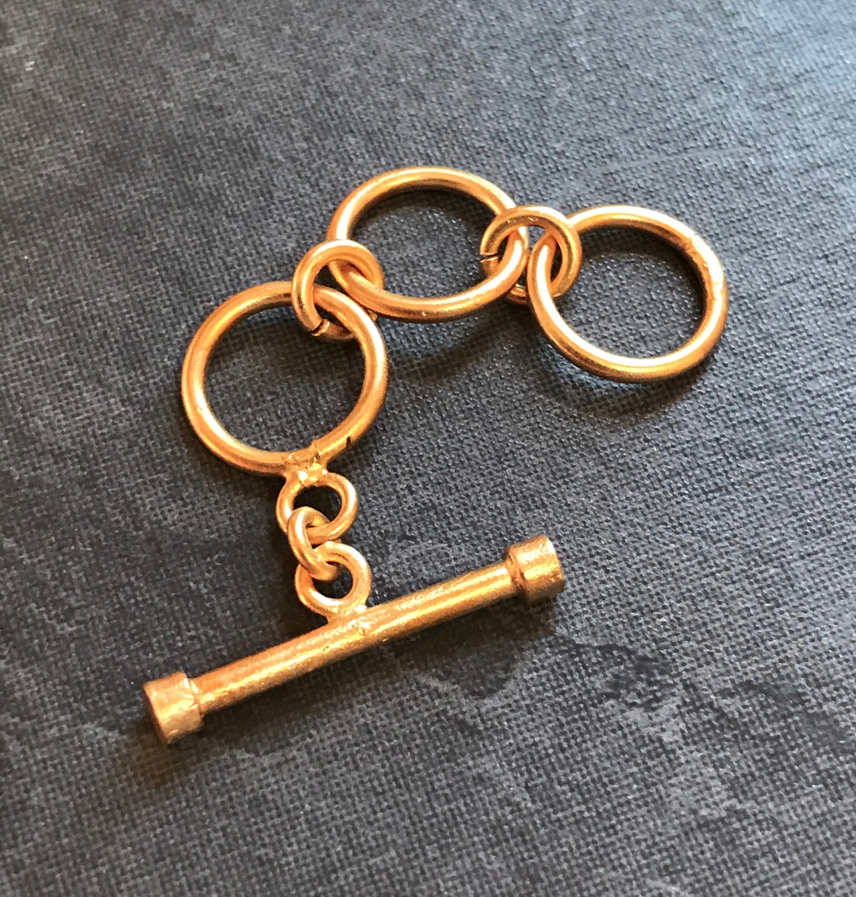 Adjustable Toggle Clasp Smooth and Plain Vermeil