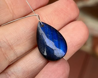 AAA blue Labradorite Gemstone Pendant drilled teardrop polished