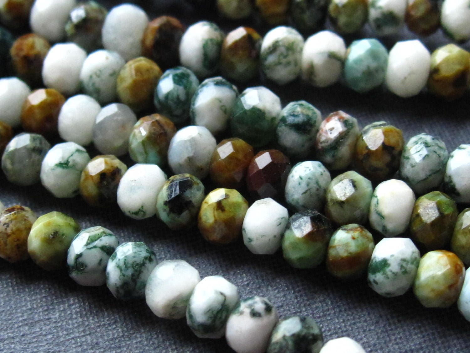 Ocean Jasper beads 4.3mm faceted rondelles