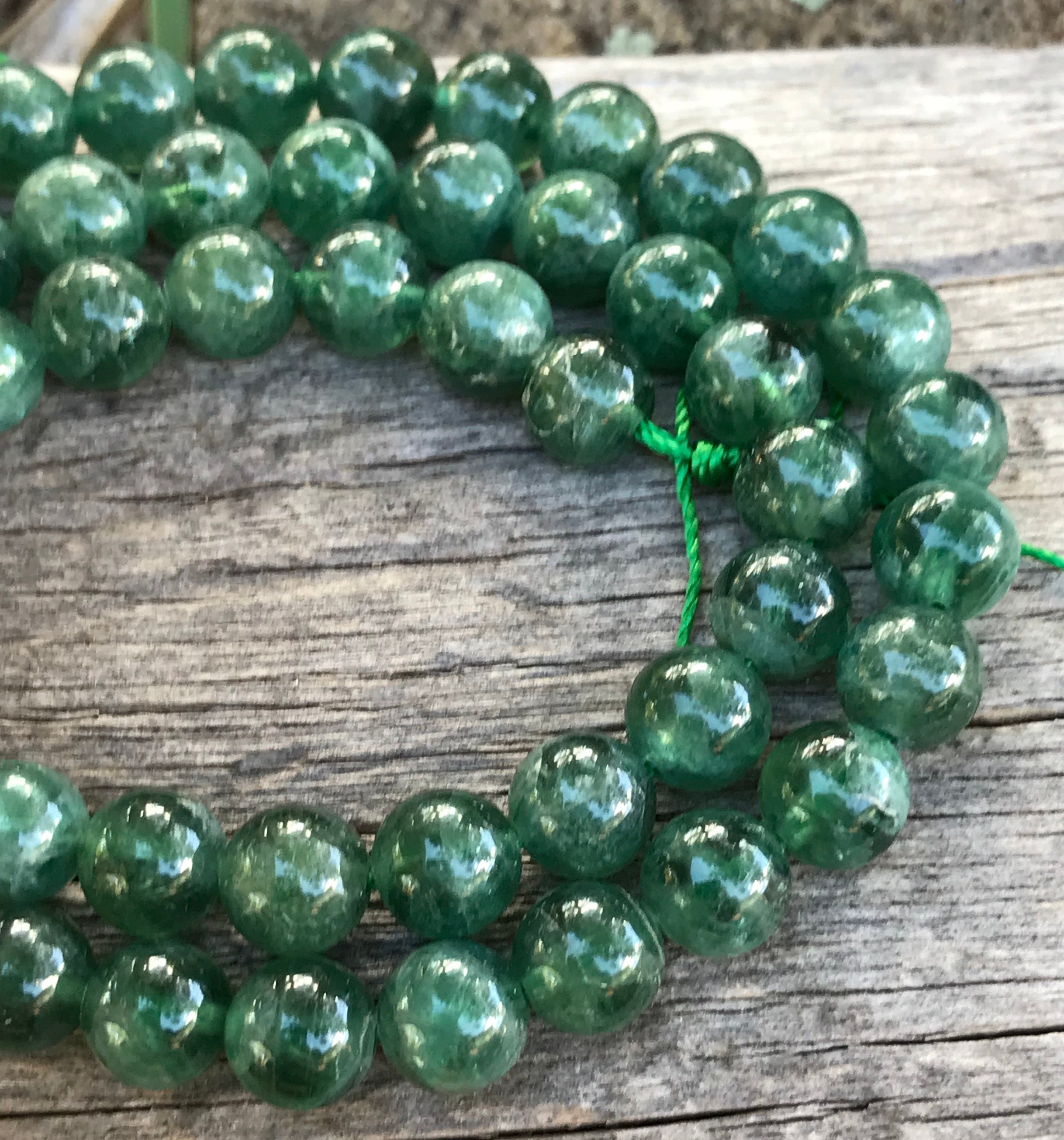 Green Apatite Beads Rounds 7mm Smooth Polished Natural Stone