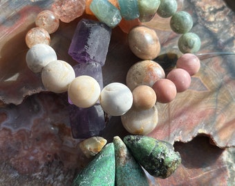 Mixed Lot Semiprecious Gemstones Select Sampler orphan bead strand