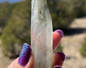 Blue Tara quartz point crystal natural specimen stone