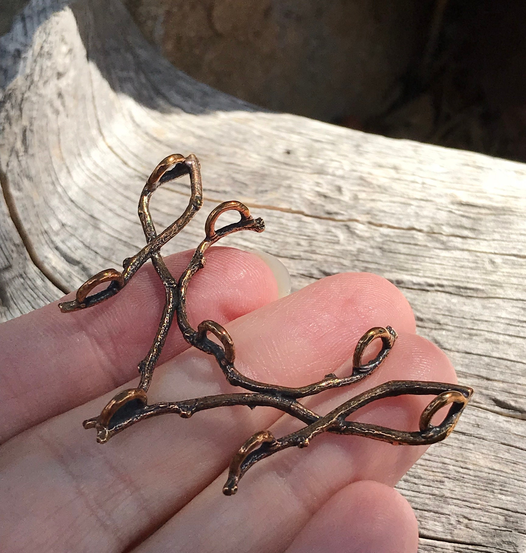 Bronze branch focal bead connectors jewelry supplies