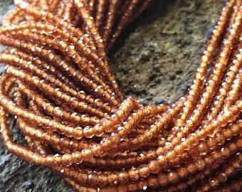 Spessartite Garnet beads Spessartine beads 2mm faceted rounds 13 inch strand micro