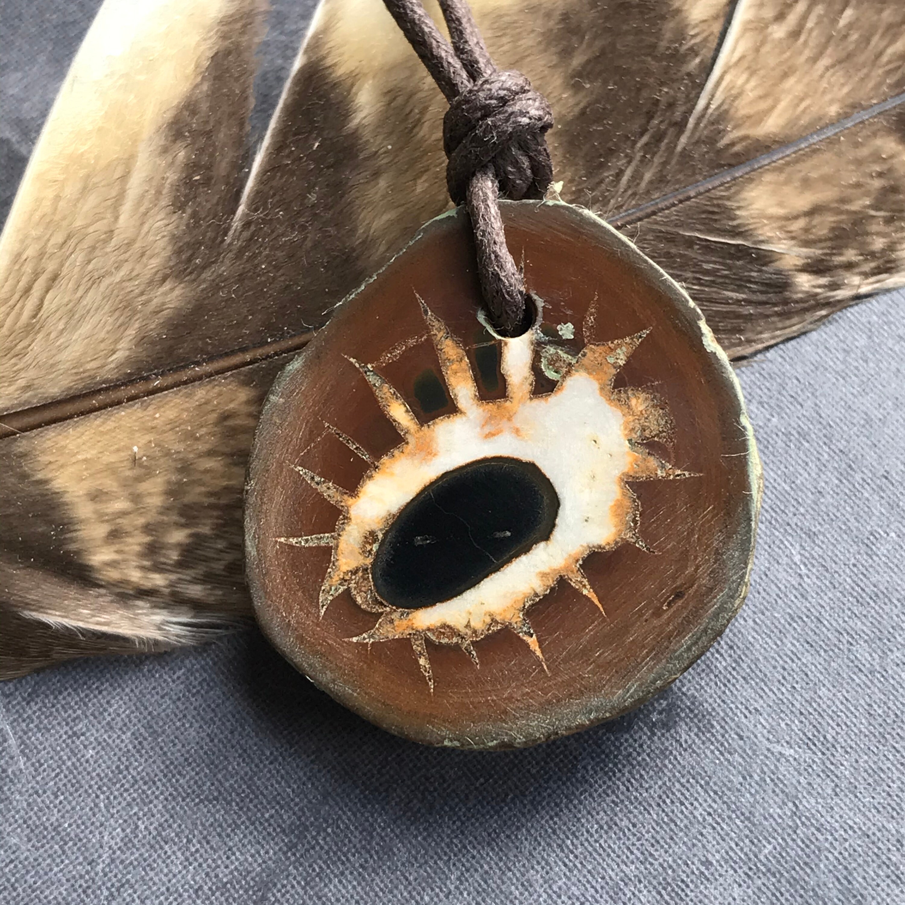Mens Gemstone Necklaces Crystal Stone natural Septarian