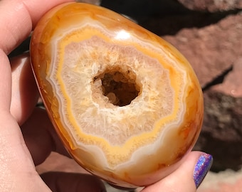 Drusy Agate Geode polished gold natural stone crystal