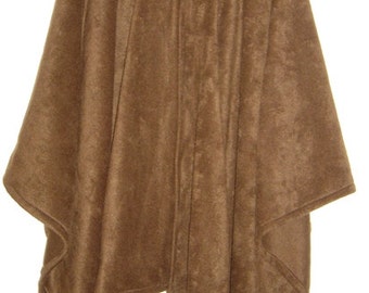 Brown Hooded Cape, Fleece Hooded Capes,,Cloaks,Fleece Poncho,Shawls,