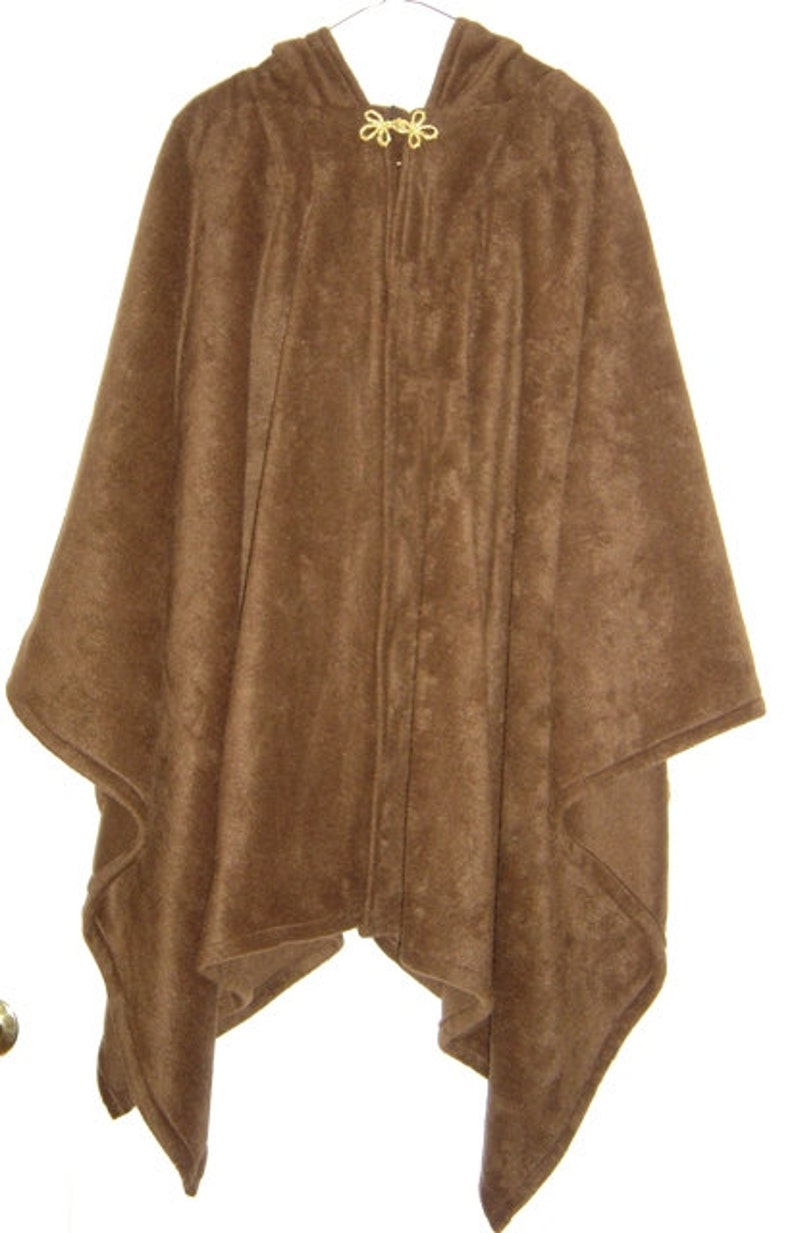 Brown Hooded Cape Fleece Hooded Capescloaksfleece - Etsy