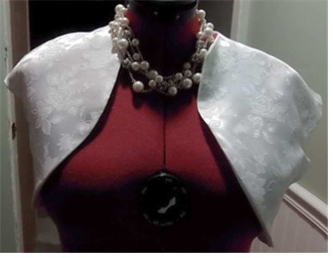 Short Sleeve White Satin Bolero main image 1