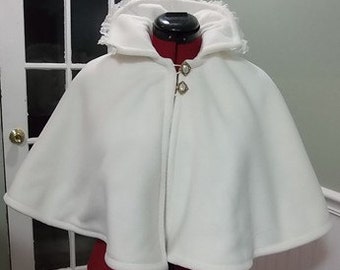 Ivory Victorian Bridal Cape,Ivory Fleece Bridal Capelet,Wedding Cover Up