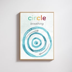 Mindfulness Breathing Poster, Circle Breathing Poster, Calming Corner ...