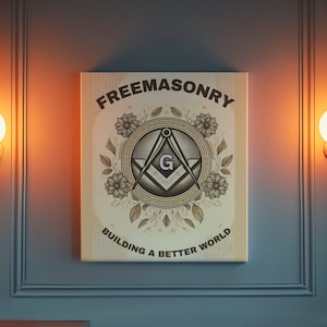 Freemasonry Digital Wall Art - Masonic Square and Compass Print, Building a Better World Poster, Instant Download