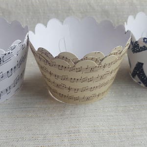 Custom Sheet Music Cupcake Wrappers (12) - Etsy