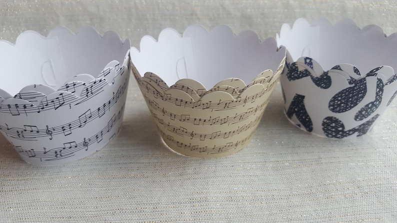 Custom Sheet Music Cupcake Wrappers 12 | Etsy