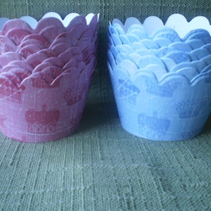 Royal Crown Cupcake Wrappers- Pink or Blue