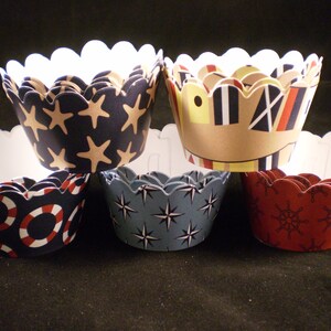 Custom Nautical Cupcake Wrappers 12 image 4