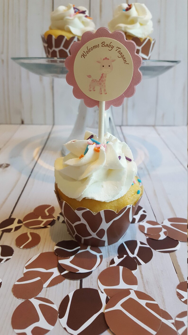 Giraffe Print Cupcake Wrappers Shades of Brown/Cream or Giraffe Print Cupcake Wrappers Shades of Brown/Cream or