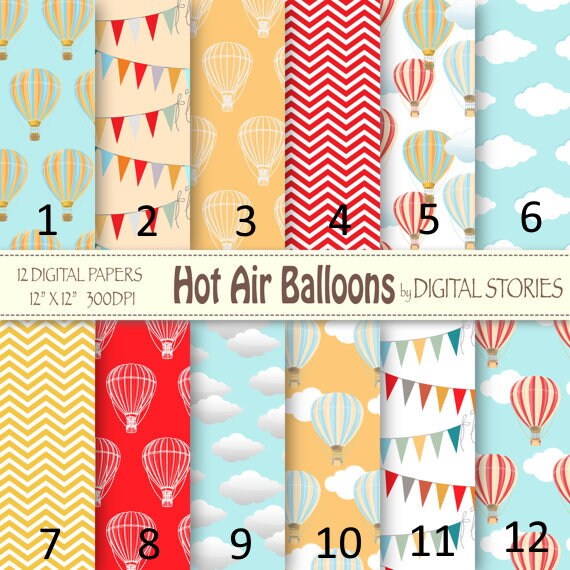 Custom Hot Air Balloons Cupcake Wrappers (12 per Order) - Etsy