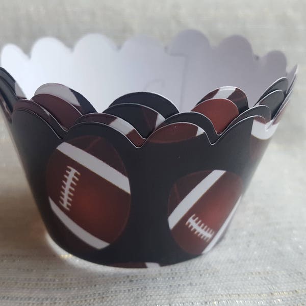 Custom Football Cupcake Wrappers (12)