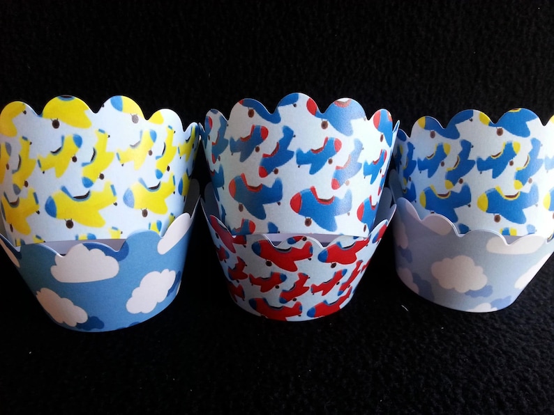 Custom Airplane Cupcake Wrappers