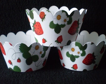 Strawberry Cupcake Wrappers (12)