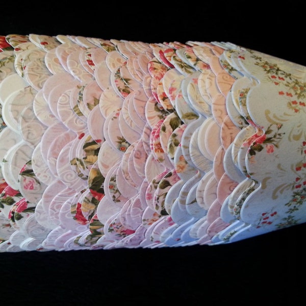 Custom Shabby Chic Roses 1 Cupcake Wrappers- Choose from 10 patterns