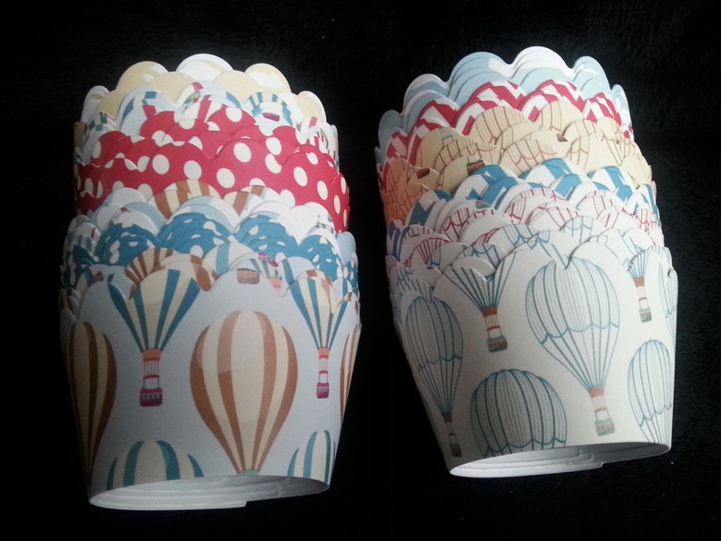 Custom Hot Air Balloon 2 Cupcake Wrappers 12 Etsy