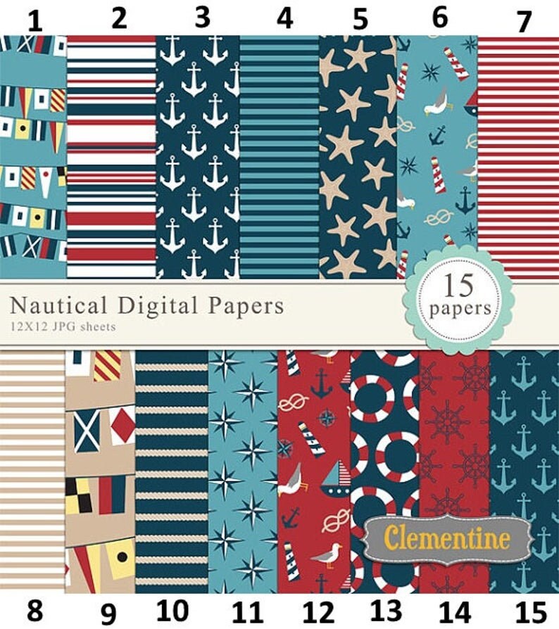 Custom Nautical Cupcake Wrappers 12 image 2