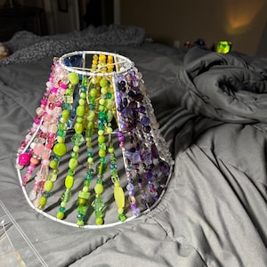 Color Cascade: Beaded Lampshade