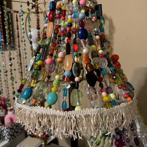 Bohemian style beaded lampshade