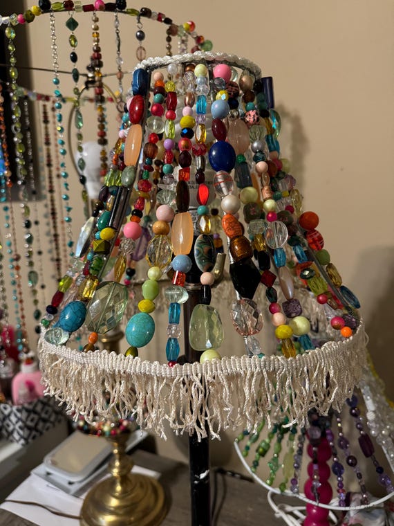 Bohemian style beaded lampshade