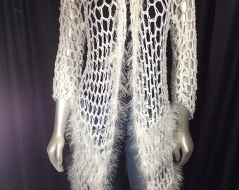 Flip Sweater - All white with a light yarn that sparkles #4