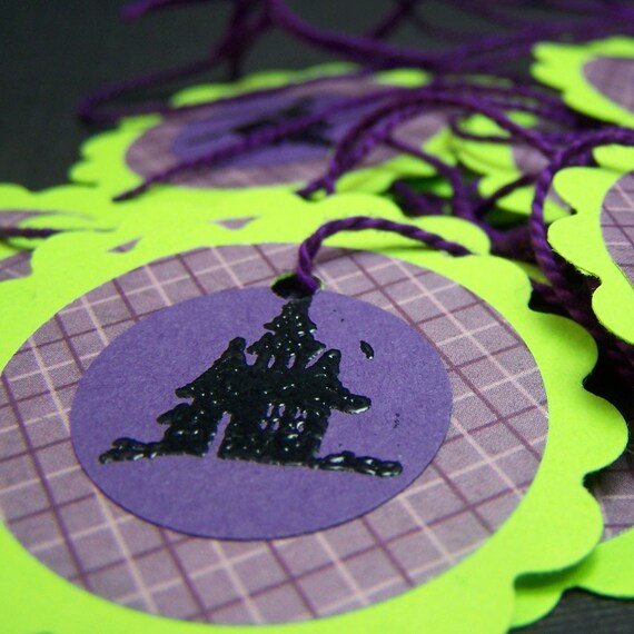 Items similar to Haunted House Halloween Tags on Etsy